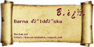 Barna Áldáska névjegykártya